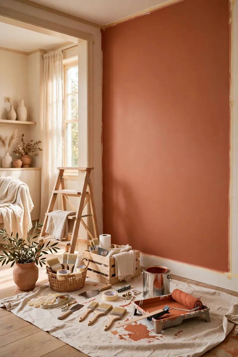 Beginner-friendly DIY project workspace with simple tools and materials for weekend projects